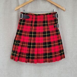Claymore Highland Apparel Women's Tartan Red Plaid Wool Blend Kilt Mini Skirt